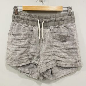 ATHLETA 4 Gray Cabo Linen 4" Shorts Pull On  Beach Casual Summer Lounge Travel